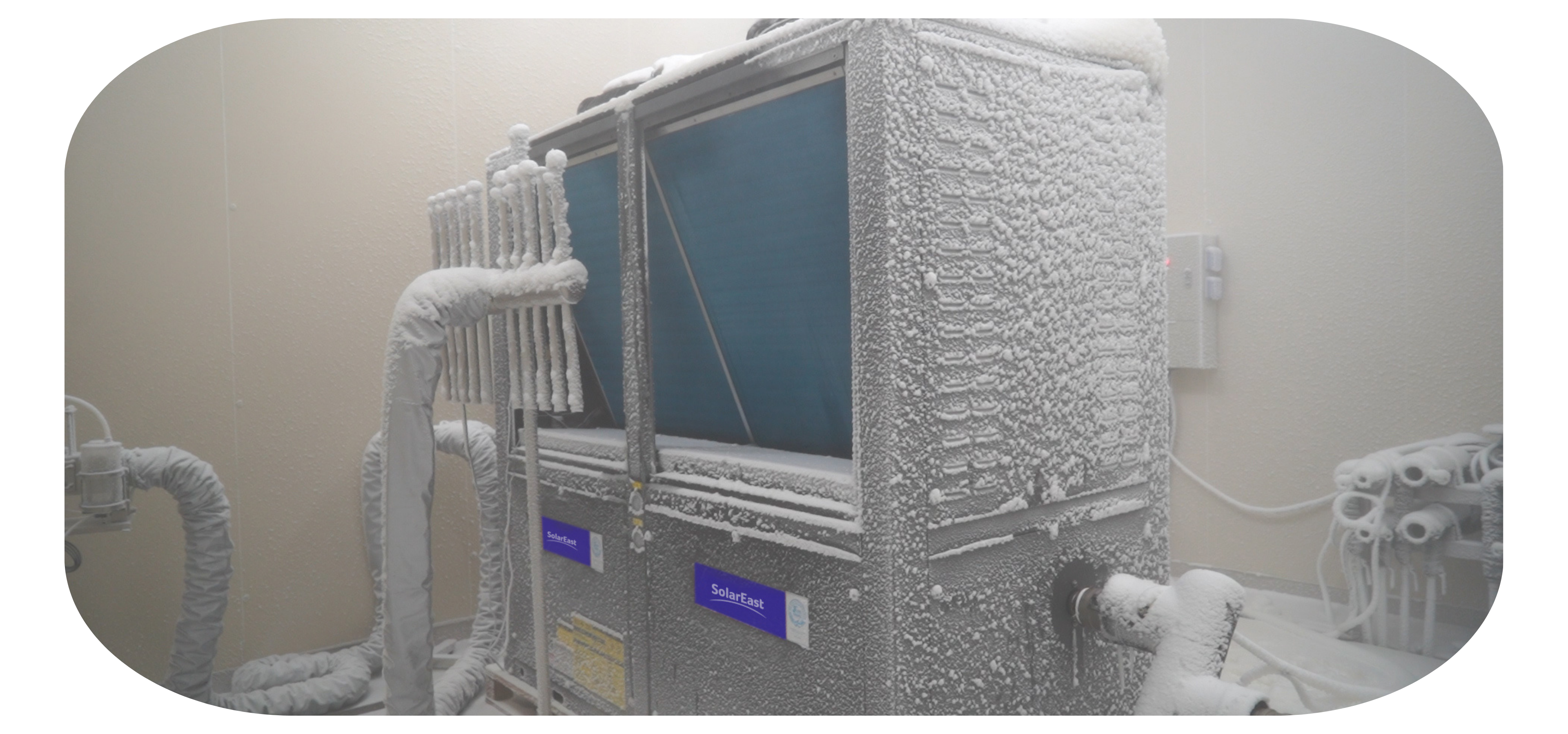 solareast cold climate testing lab for air-to-water heat pump Laboratorio di test per climi freddi solareast per pompe di calore aria-acqua