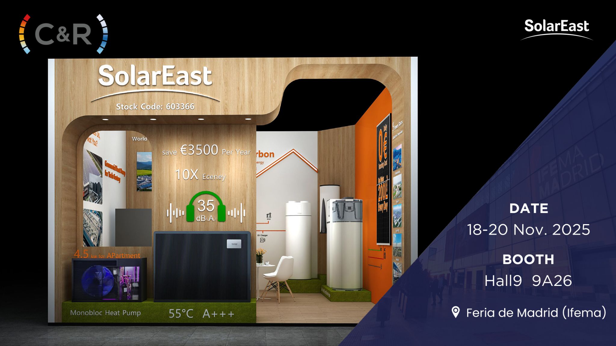 Solareast presenta le soluzioni di riscaldamento e scaldacqua integrati A+++ R290 al C&R Madrid