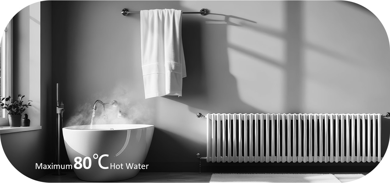 Temperatura dell'acqua in uscita 80 gradi