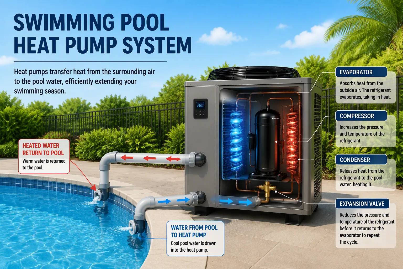 Come funziona una pompa di calore per piscina?